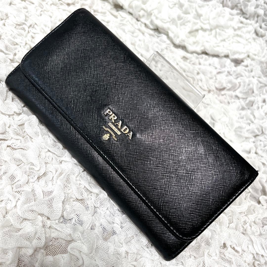 大人気✨PRADA プラダ　長財布　バイカラー　ピンク　黒　白　ウォレット