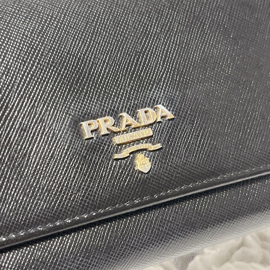 大人気✨PRADA プラダ　長財布　バイカラー　ピンク　黒　白　ウォレット