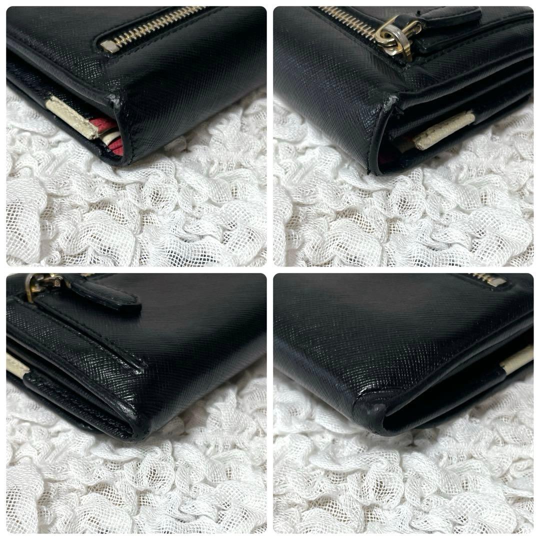 大人気✨PRADA プラダ　長財布　バイカラー　ピンク　黒　白　ウォレット