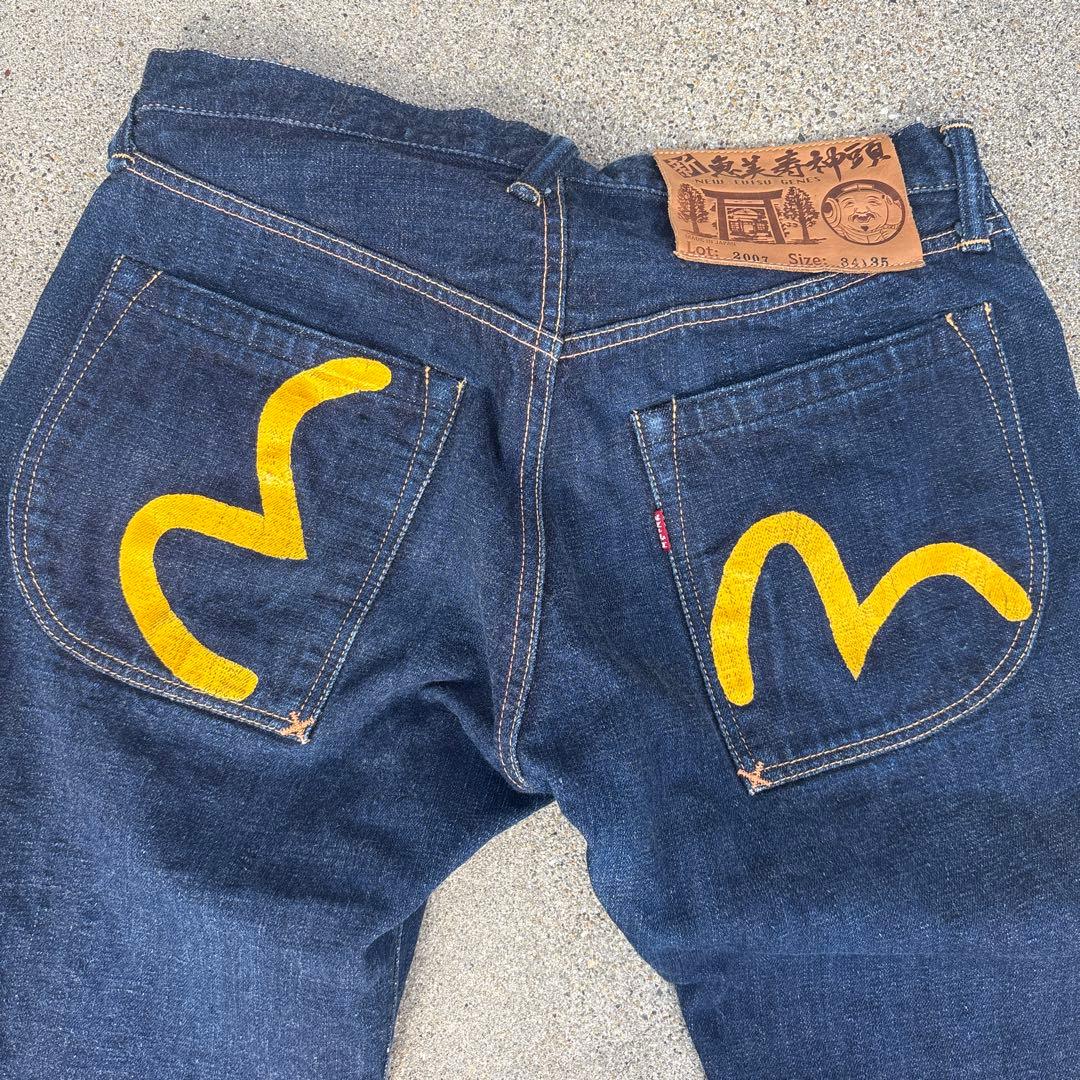 EVISUデニムパンツ イエローカモメ