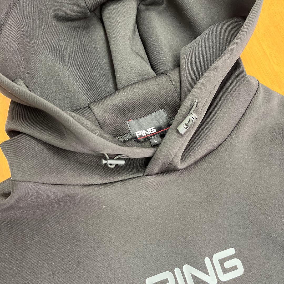 【美品】PING ベアダンボールニット プルオーバー パーカー 黒