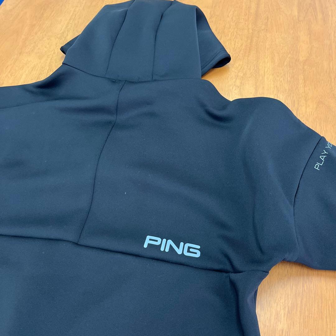 【美品】PING ベアダンボールニット プルオーバー パーカー 黒