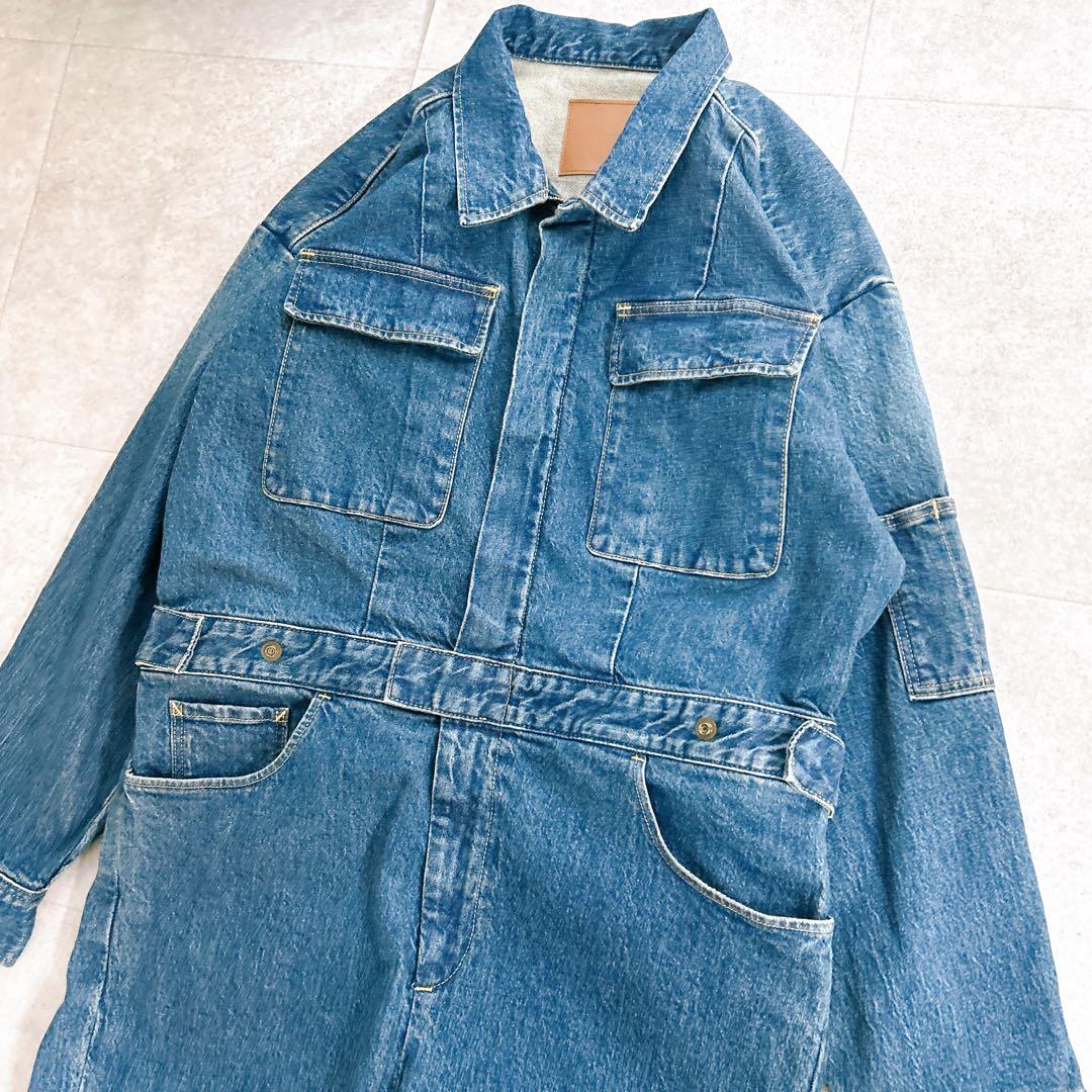 新品タグ付き✨ スピックアンドスパン 5 1/2 デニム オールインワン 近年