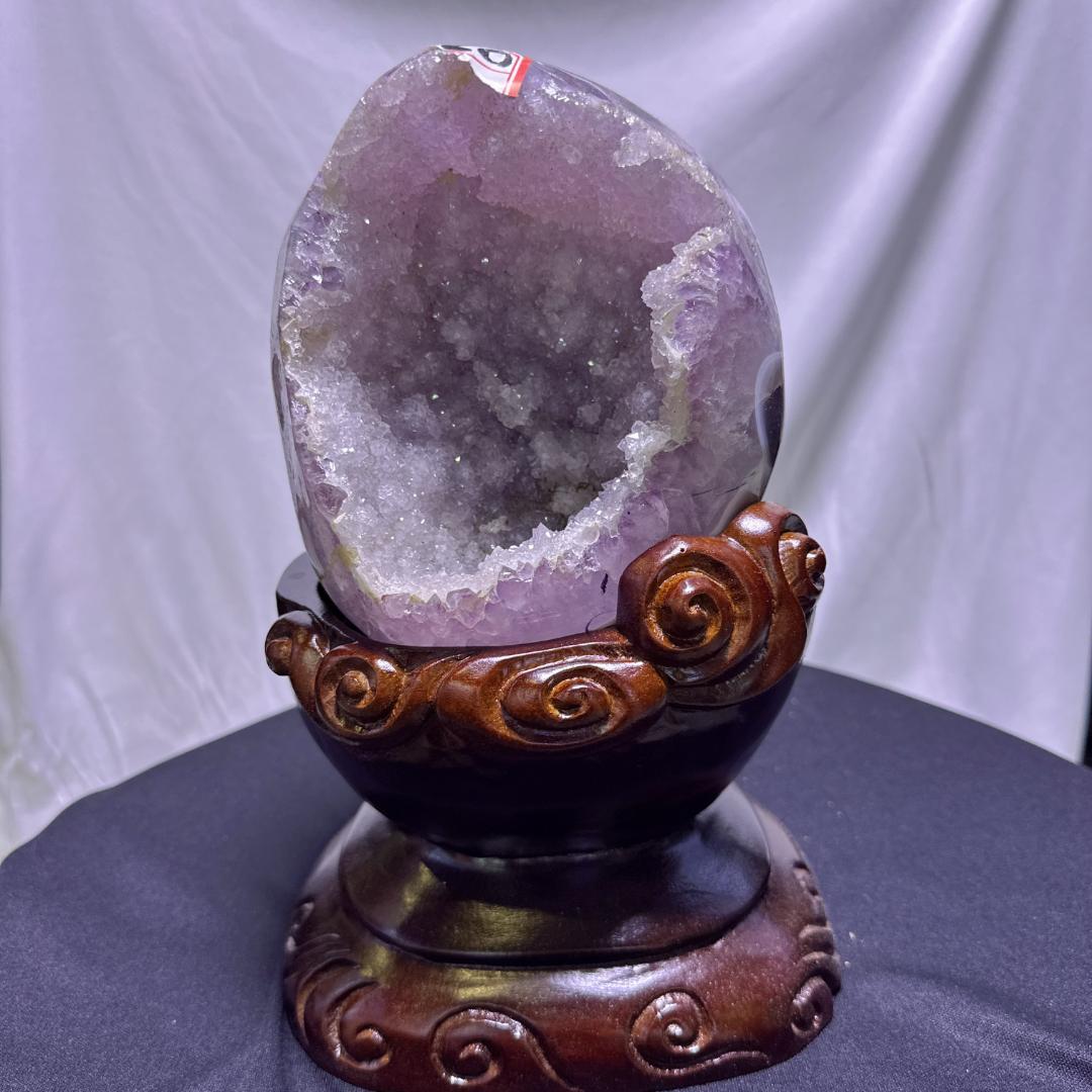 アメジスト メノウ 共生 原石 置物D.60