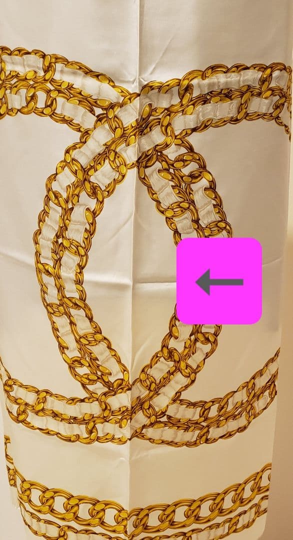 【レアデザイン】CHANEL　ヴィンテージ　ゴールドチェーン　CoCo　シルク