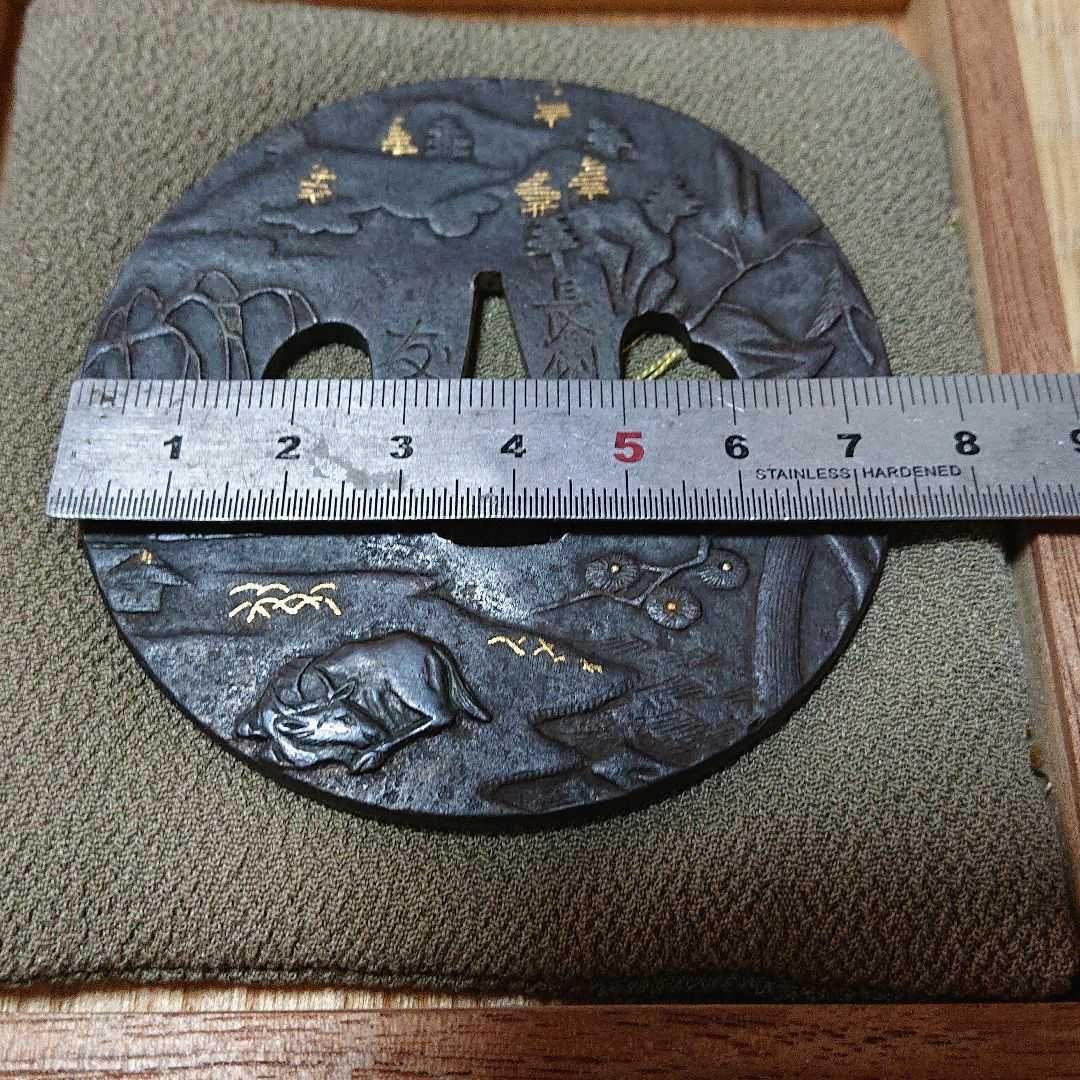 【在銘作】長州住友風作　山村図鐔