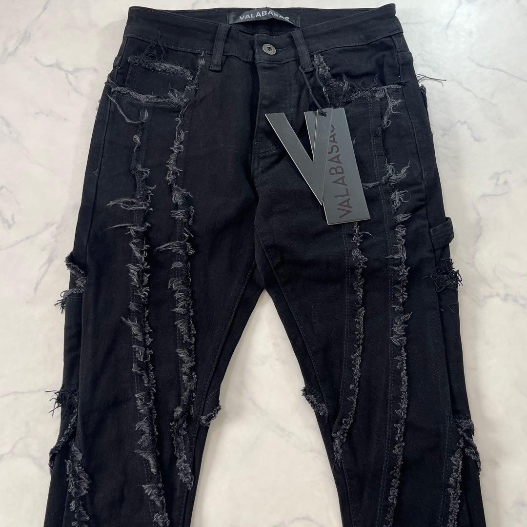 VALABASAS バラバサス フリンジスタックフレアデニム ブーツカット28