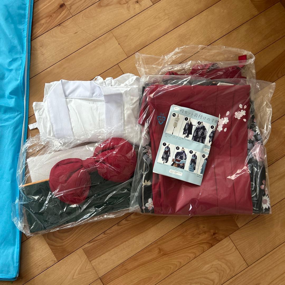 簡単着付け袴セット +襦袢！！150㎝