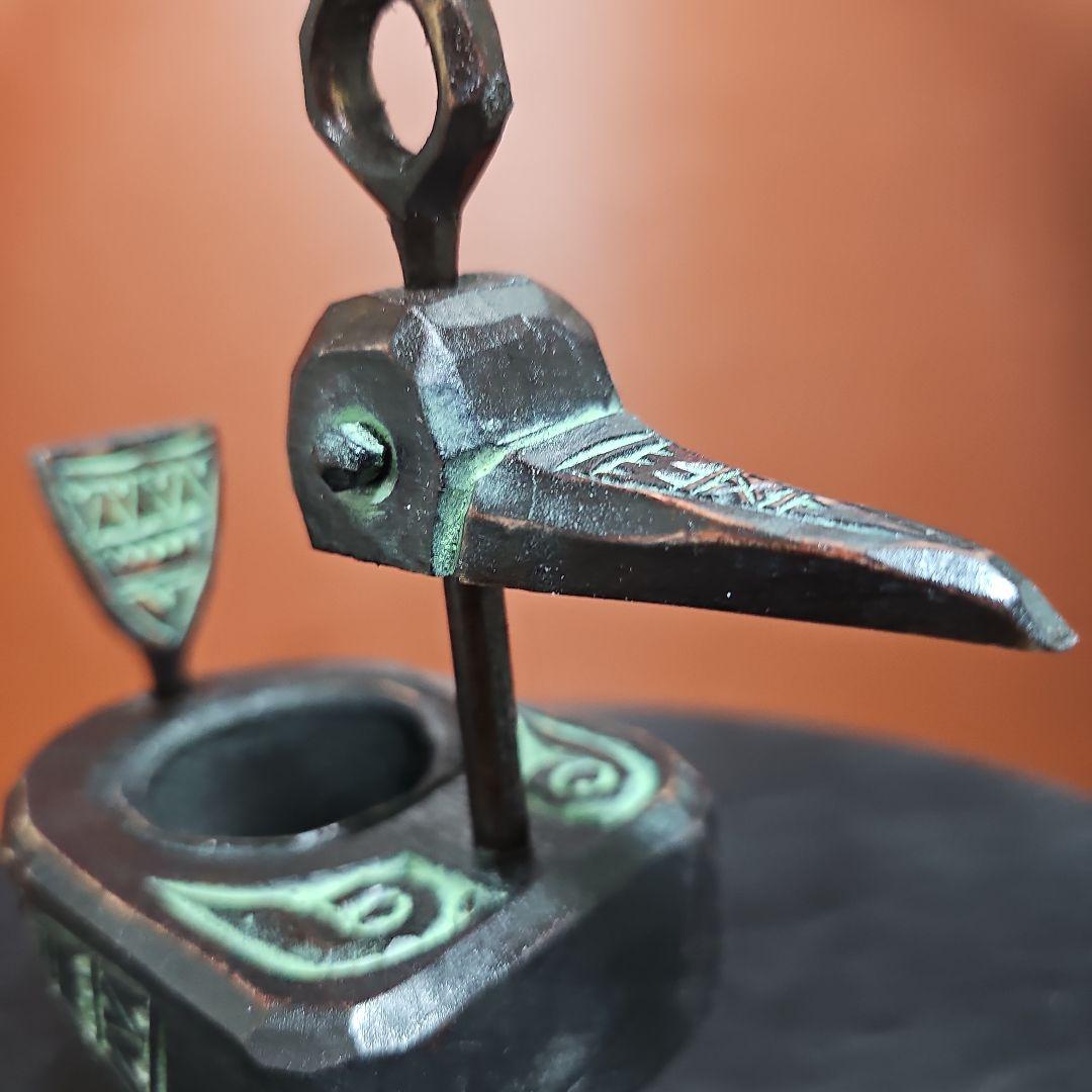 阿部紀男「鉛筆立て」アイヌ彫り 木彫り