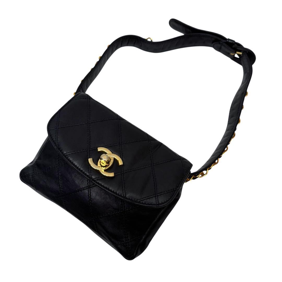 シャネル マトラッセ ラムスキン ウエスト ボディ ショルダー バッグ