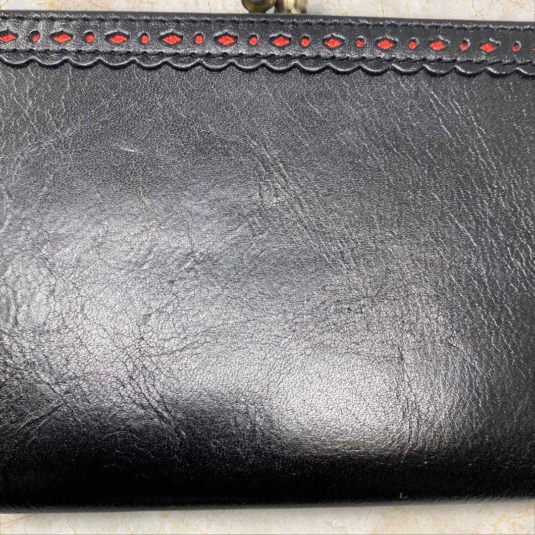 未使用 ANNA SUI アナスイ 長財布 がま口 花柄 ブラック 財布 黒 花