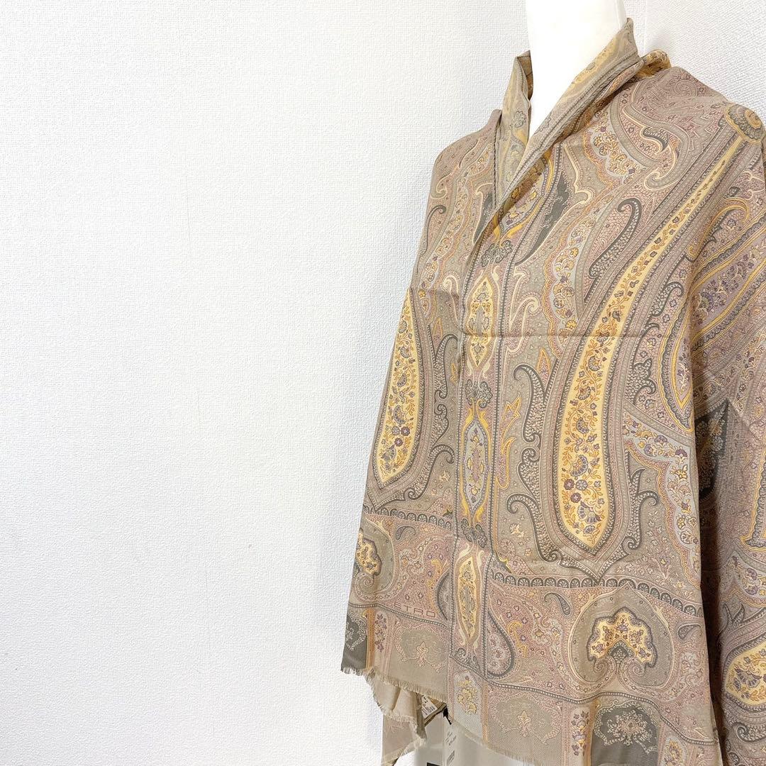 未使用品　ETRO エトロ ストール ペイズリー ウール混シルク イタリア製