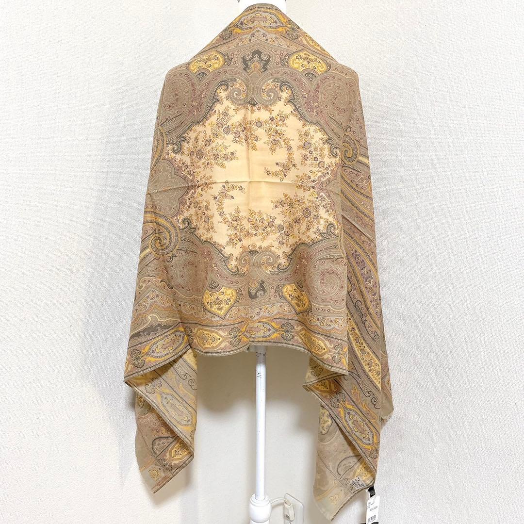 未使用品　ETRO エトロ ストール ペイズリー ウール混シルク イタリア製