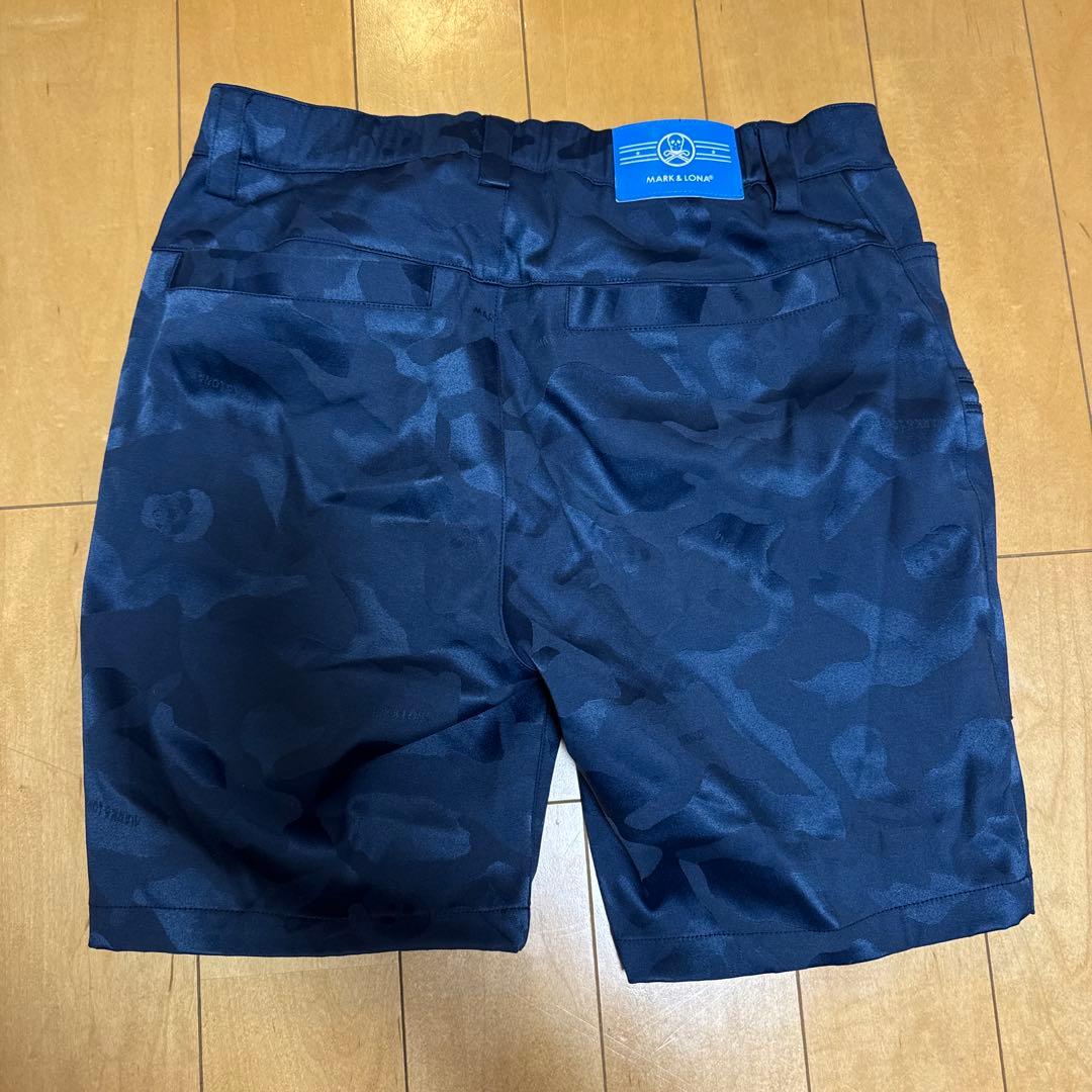 マークアンドロナ　迷彩　ネイビー　ハーフパンツ　44 S