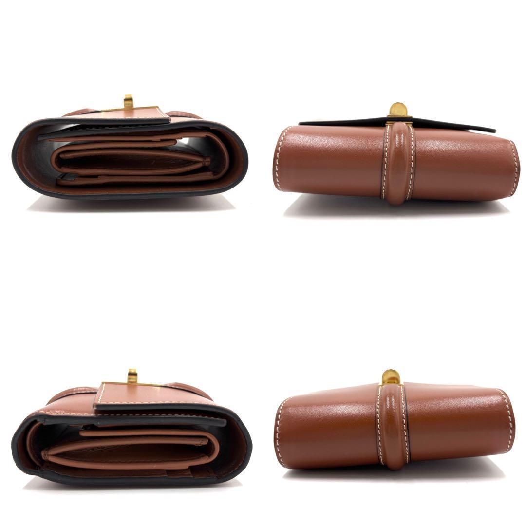 【現行品・極美品】セリーヌ スモール トリフォールドウォレット16 セーズ 茶