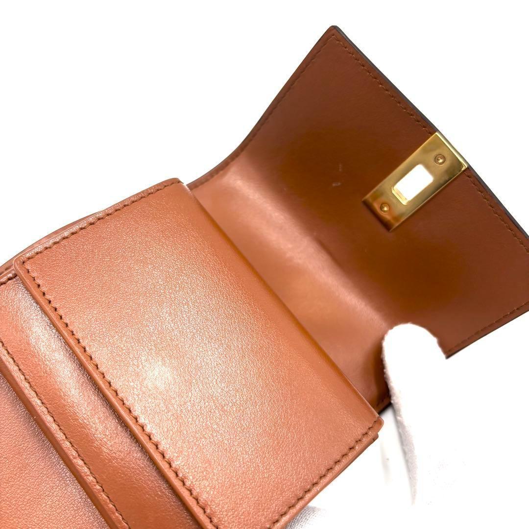 【現行品・極美品】セリーヌ スモール トリフォールドウォレット16 セーズ 茶