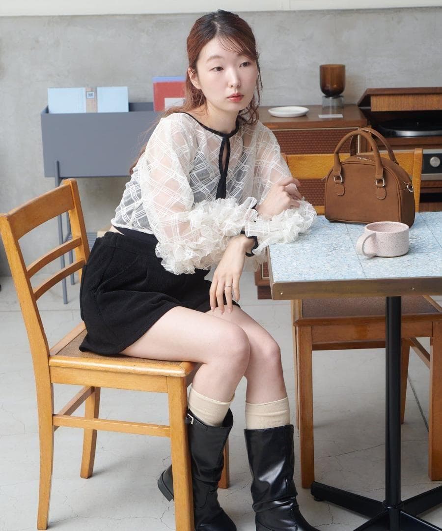 0 新品 カスタネ 結婚式 オケージョン シアーチェック×ベロアワンピースSET