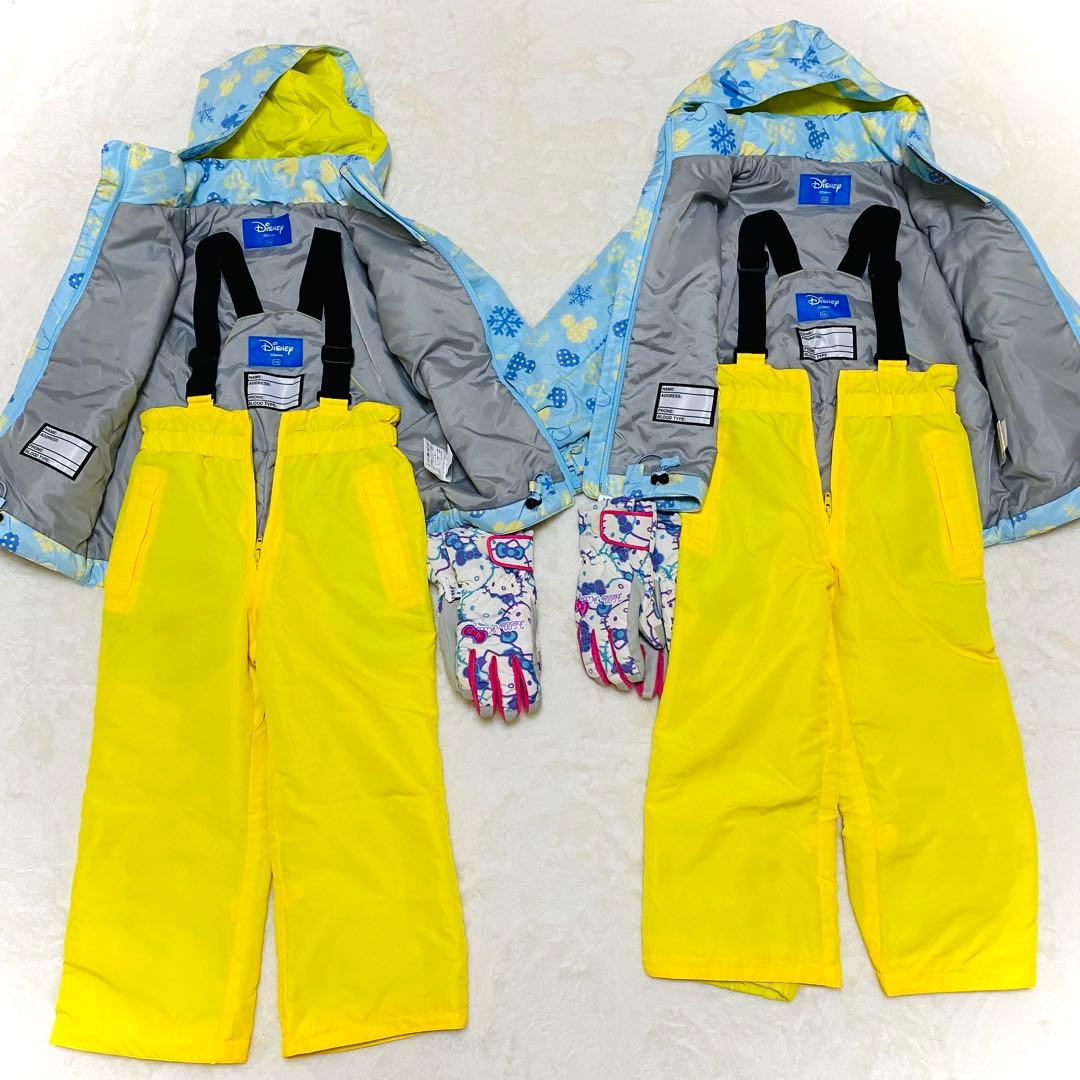 双子/お揃い】ディズニースキーウェア 110cmハローキティグローブ2セット