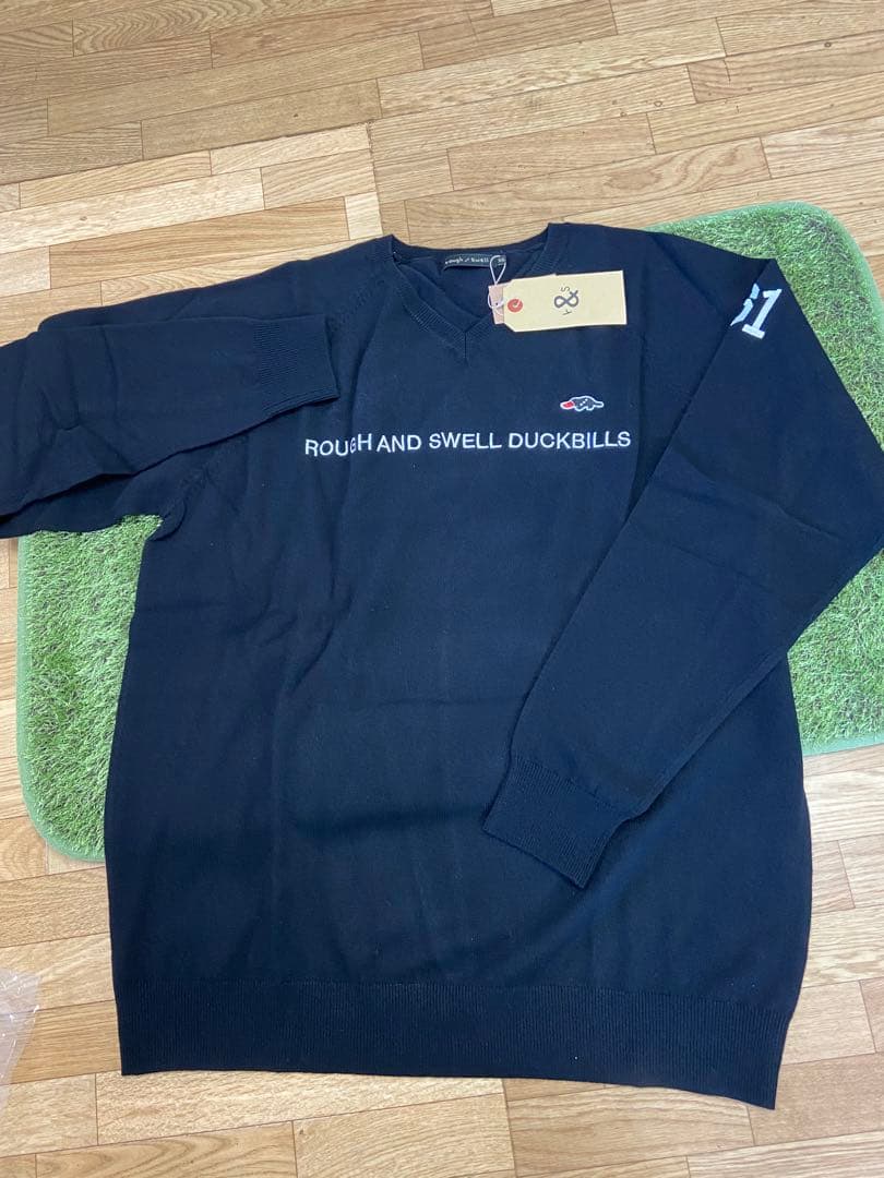 新品正規品【ROUGH&SWELL/XL】ウール100%ニットセーターVネック