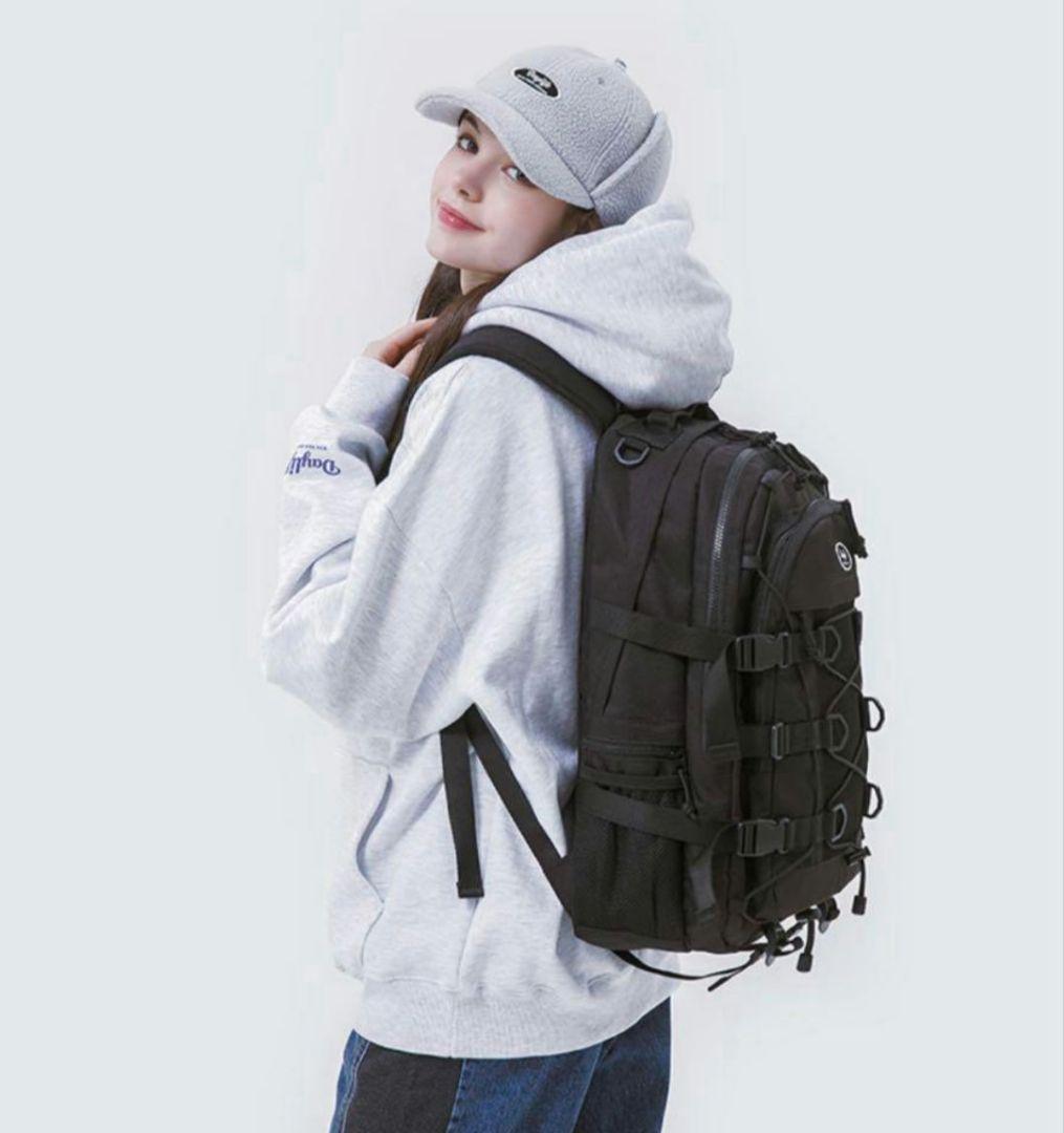 DAYLIFE ダブル ストリング バックパック リュック 黒 通学 新生活