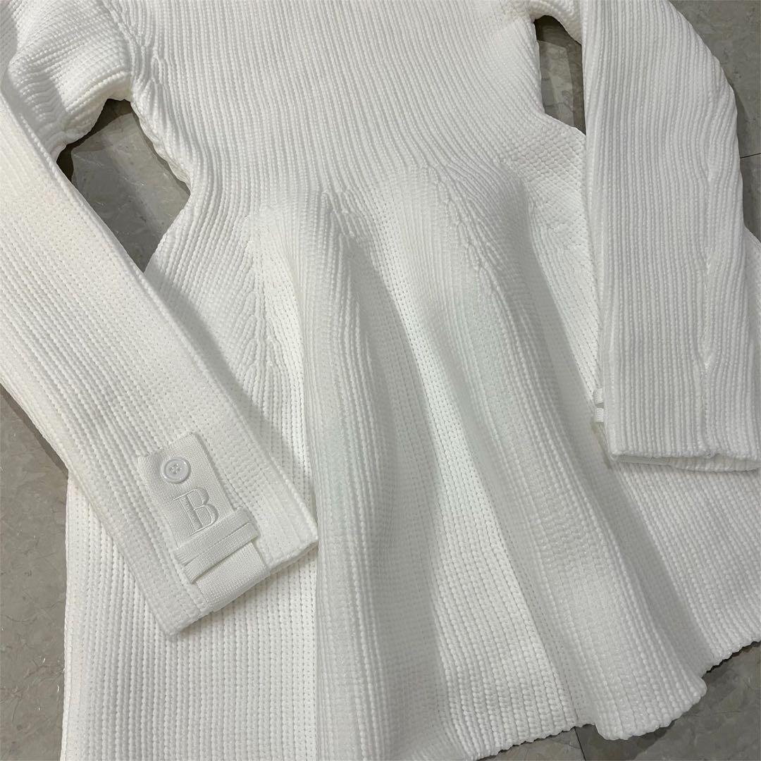 【新品未使用】Bibiy. リブ編み長袖ニットワンピース ホワイト