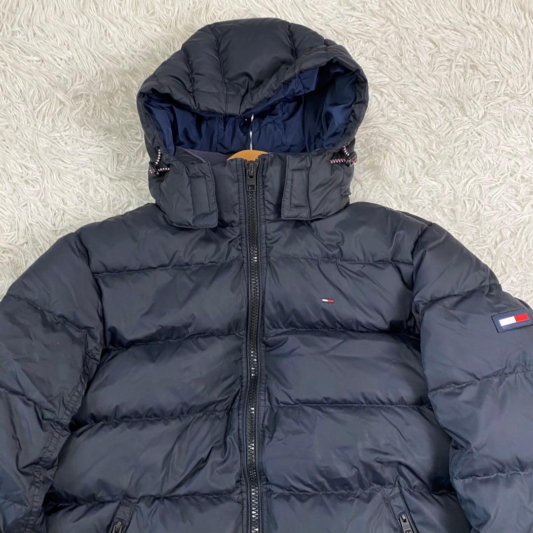 日本XL相当 ✨トミーヒルフィガー ダウンジャケット 2way 濃紺 洗える