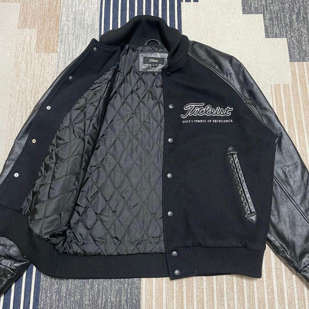 極美品 Titleist ブルゾンジャケット L 牛革 アームレザー T116316032