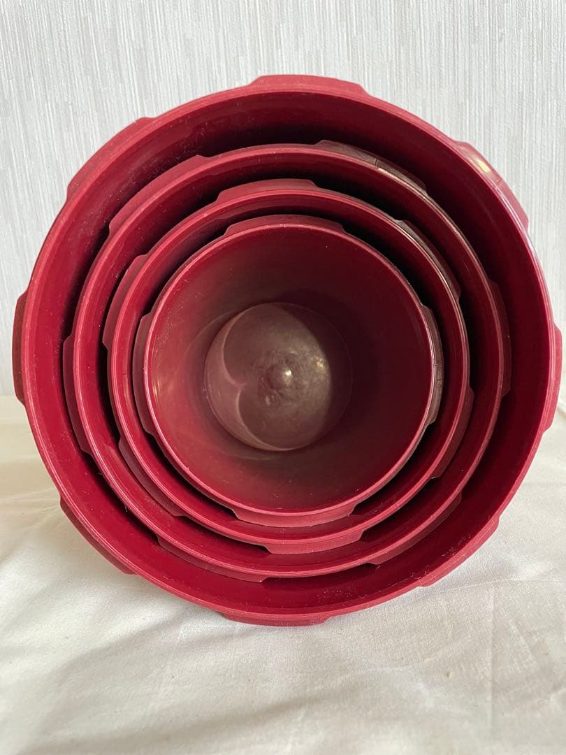 タッパーウエア 蓋付き保存容器 4個セット 昭和レトロ