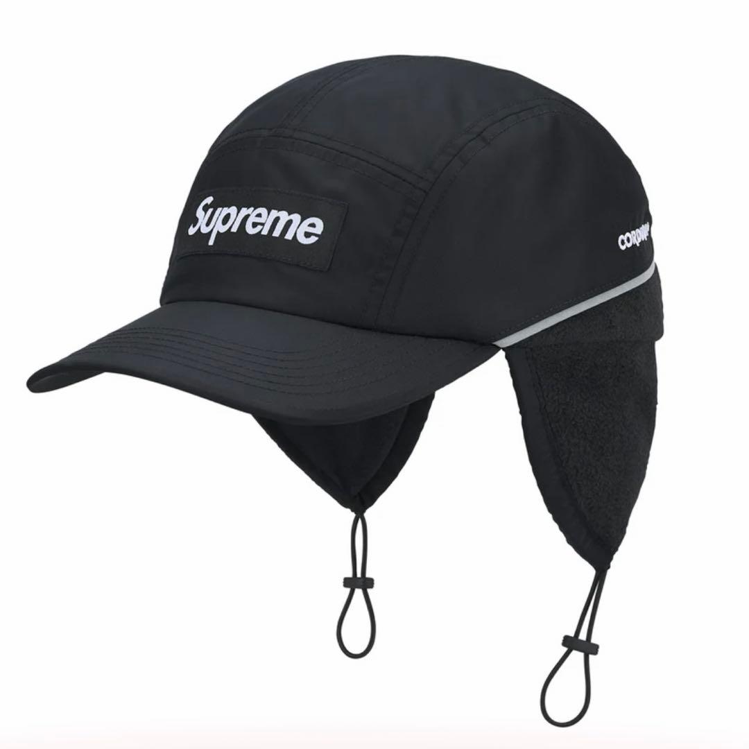 Supreme キャップ シュプリーム Earflap Camp Cap 黒 - メルカリ