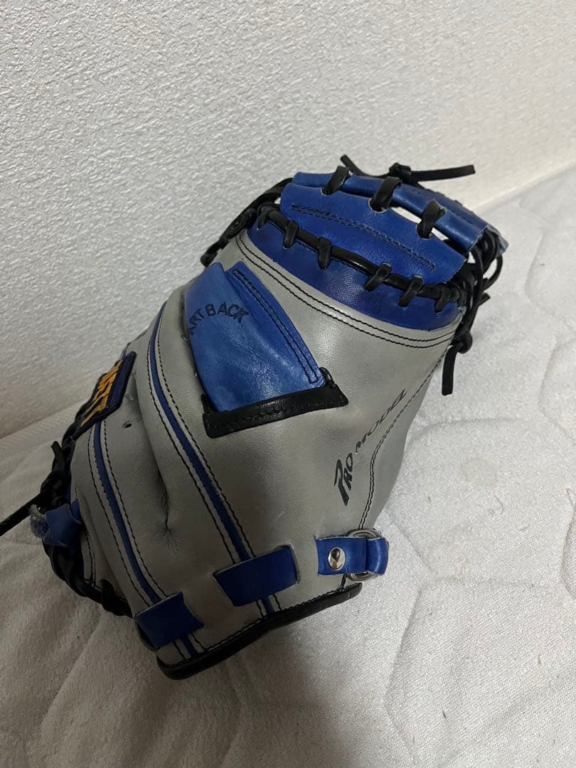 ZETT プロステイタス 軟式キャッチャーミット 青/灰色