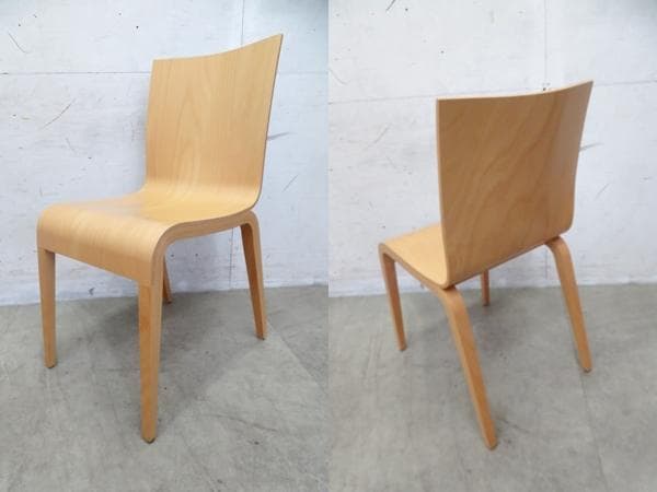 美品□TON□SIMPLE□ビーチ材□プライウッド□ダイニングチェア□4