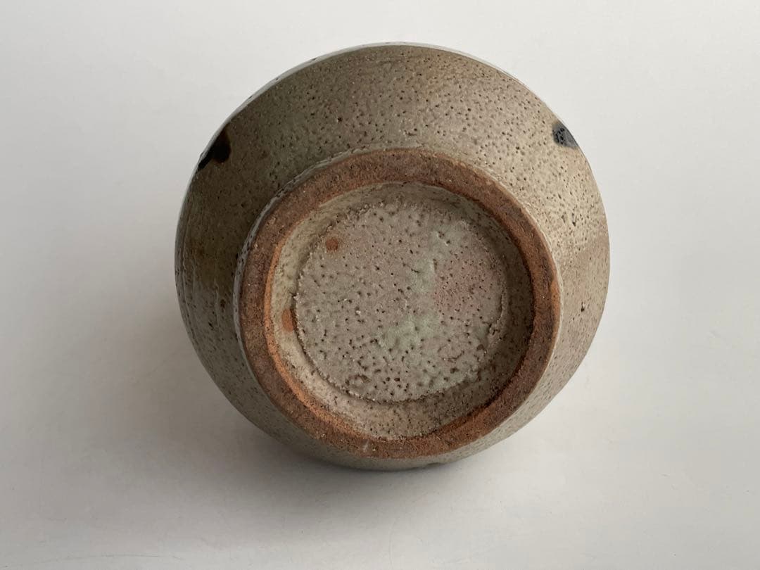 陶芸家　濱田庄司　浜田庄司　？　鉄絵　トウキビ文　花入　花瓶　箱なし　益子　民芸