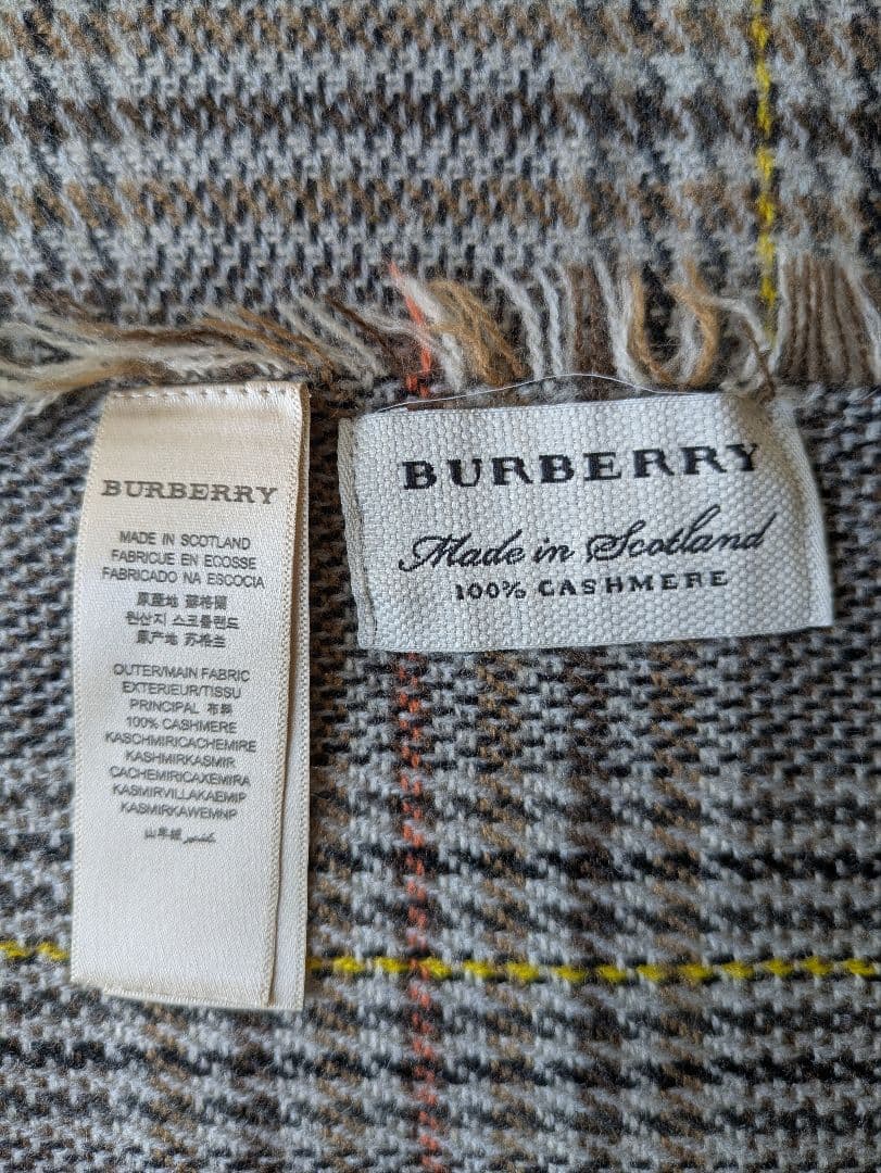 BURBERRY　①チェック柄　カシミヤマフラー　ストール　ショール　男女兼用