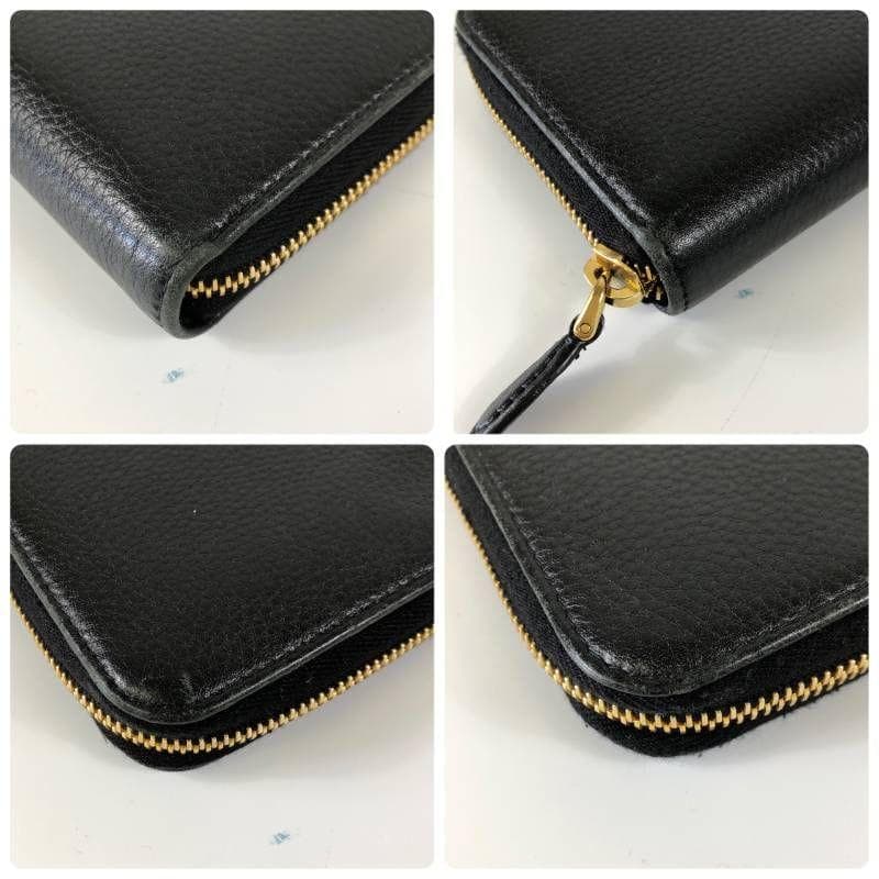 美品 プラダ ヴィッテロダイノ ラウンドジップ 長財布 ブラック