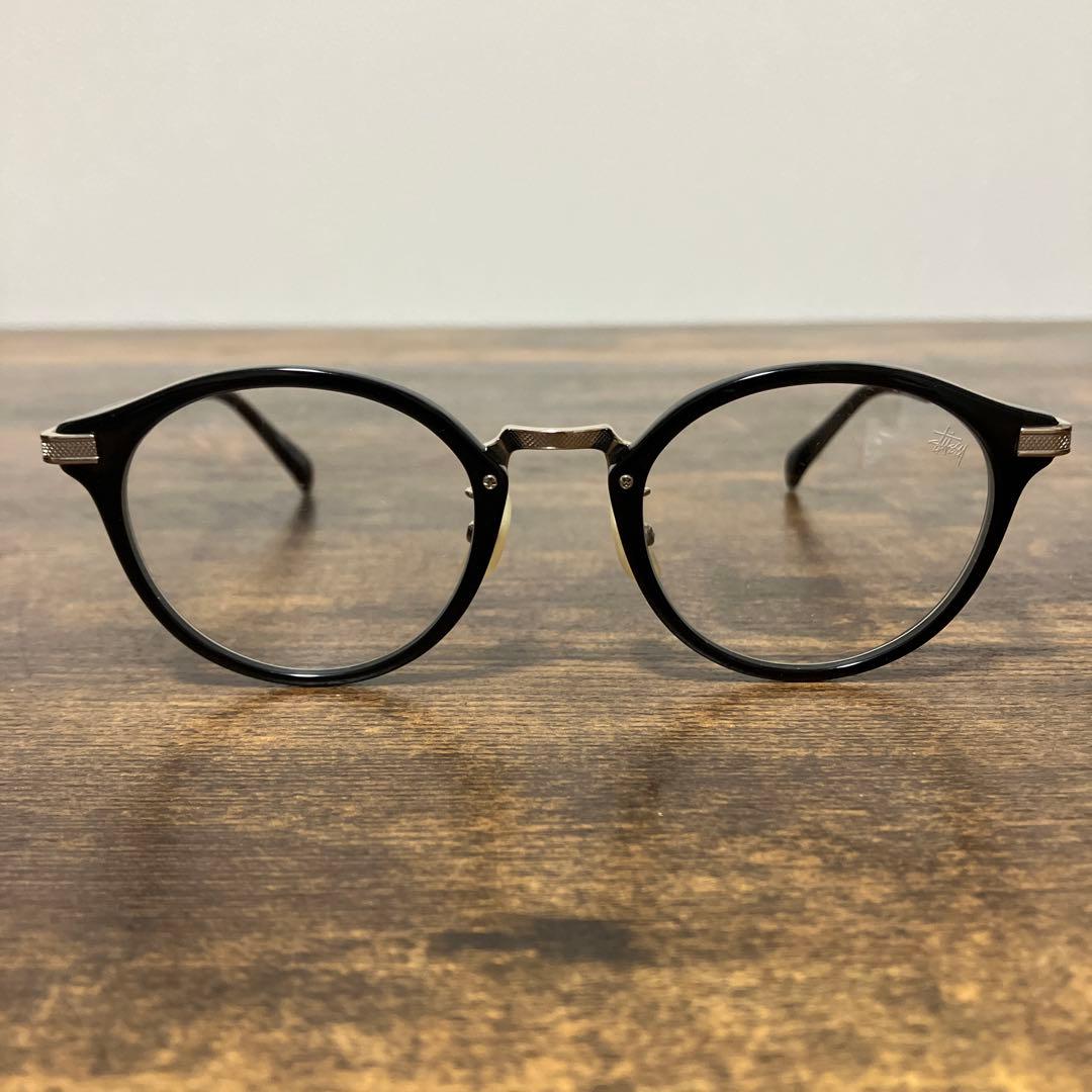 STUSSY 金子眼鏡 ARTHUR 度なし 伊達メガネ ロゴ入り 純正レンズ