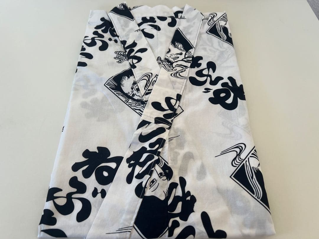 《祭》青森ねぶた跳人 浴衣ミニ丈紺,白2点 タスキおこししごき各橙色 福財布 鈴