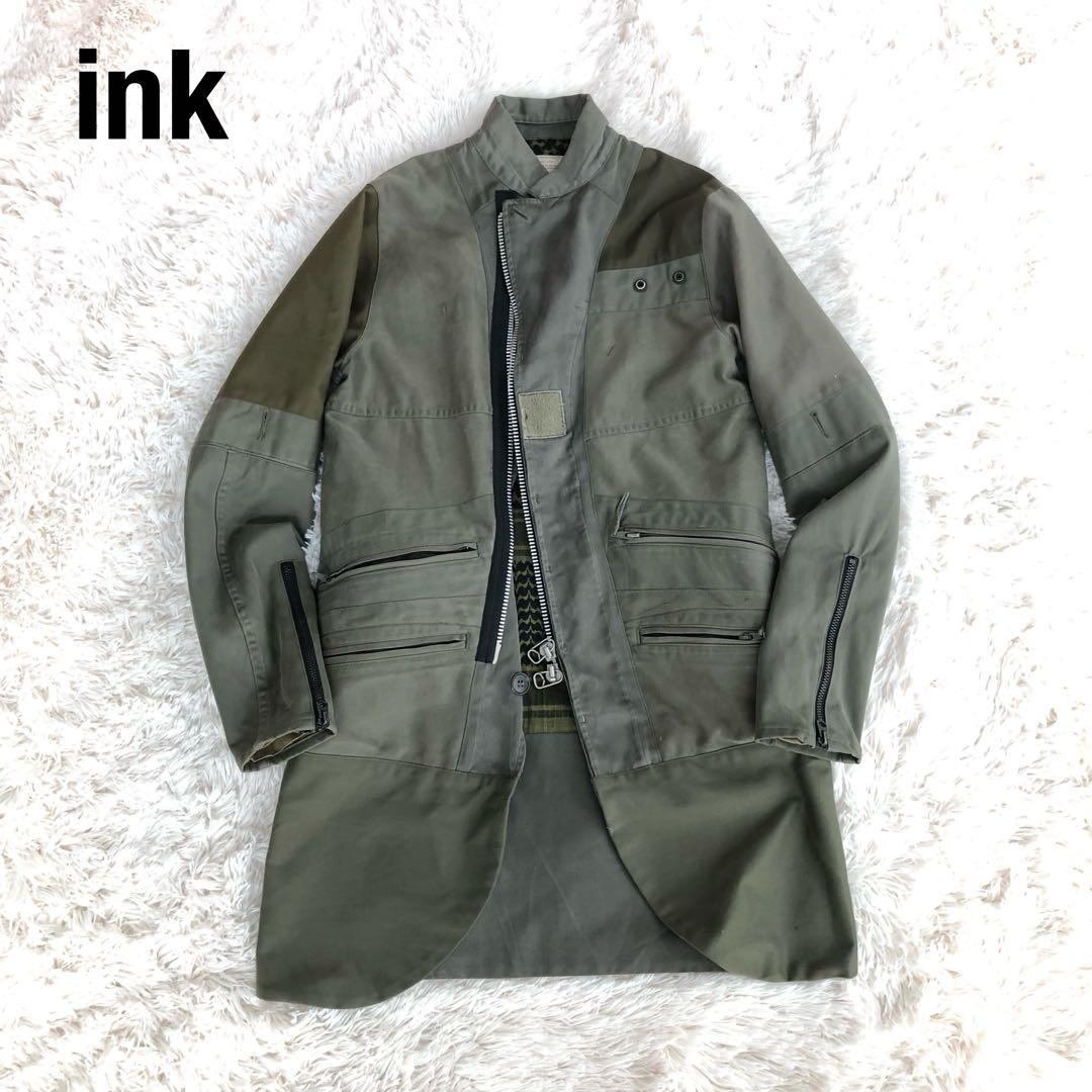 Inkインク再構築ミリタリーコート リメイクミリタリージャケット