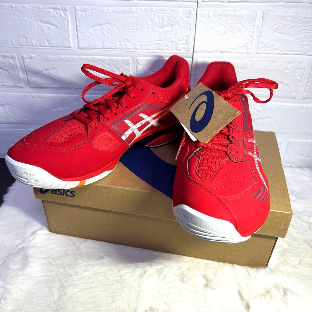 アシックスasics プレステージライト4 ワイド オムニ クレー 赤 テニス