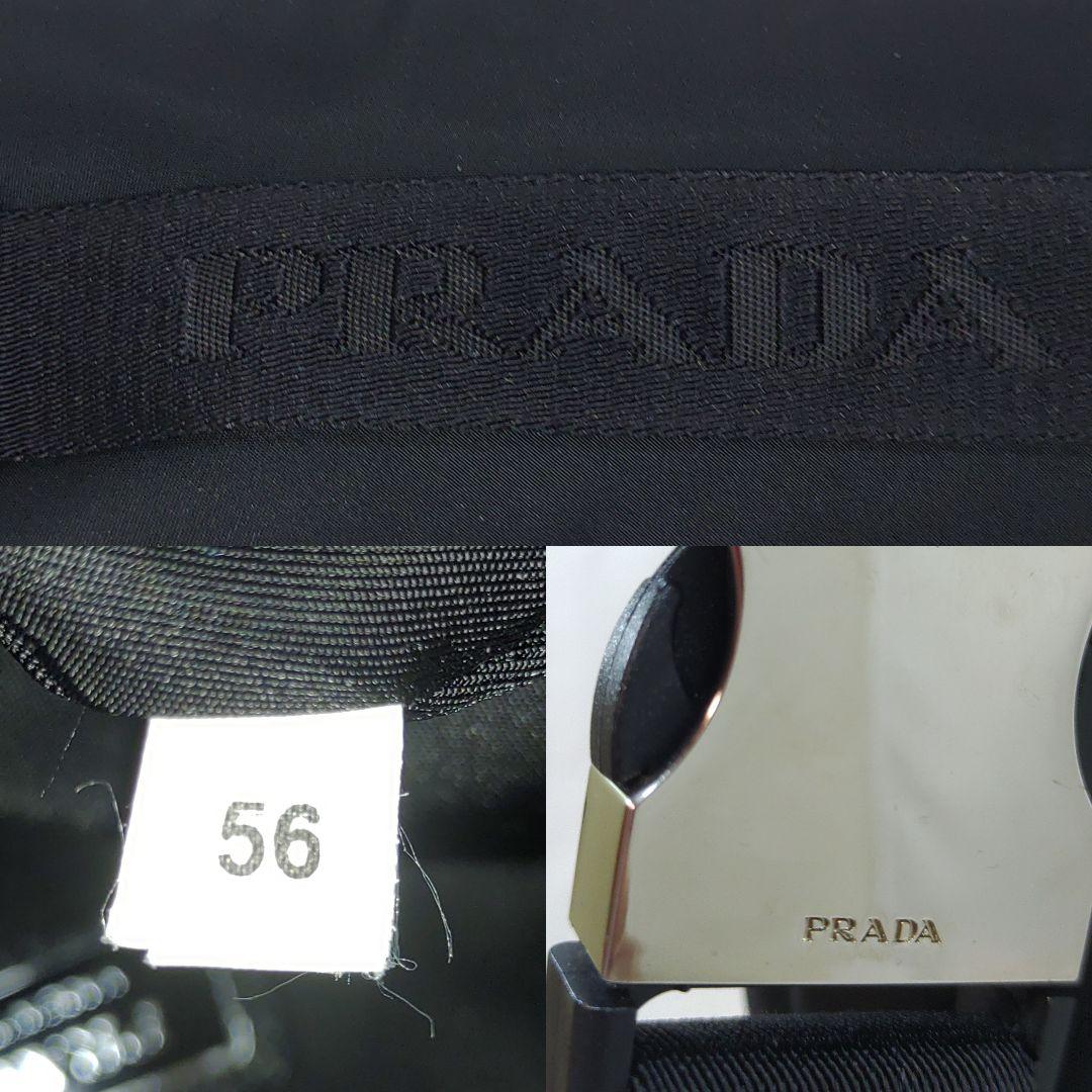 【極美品】プラダ ウエストポーチ サフィアーノ×ナイロン 黒 ショルダーロゴ