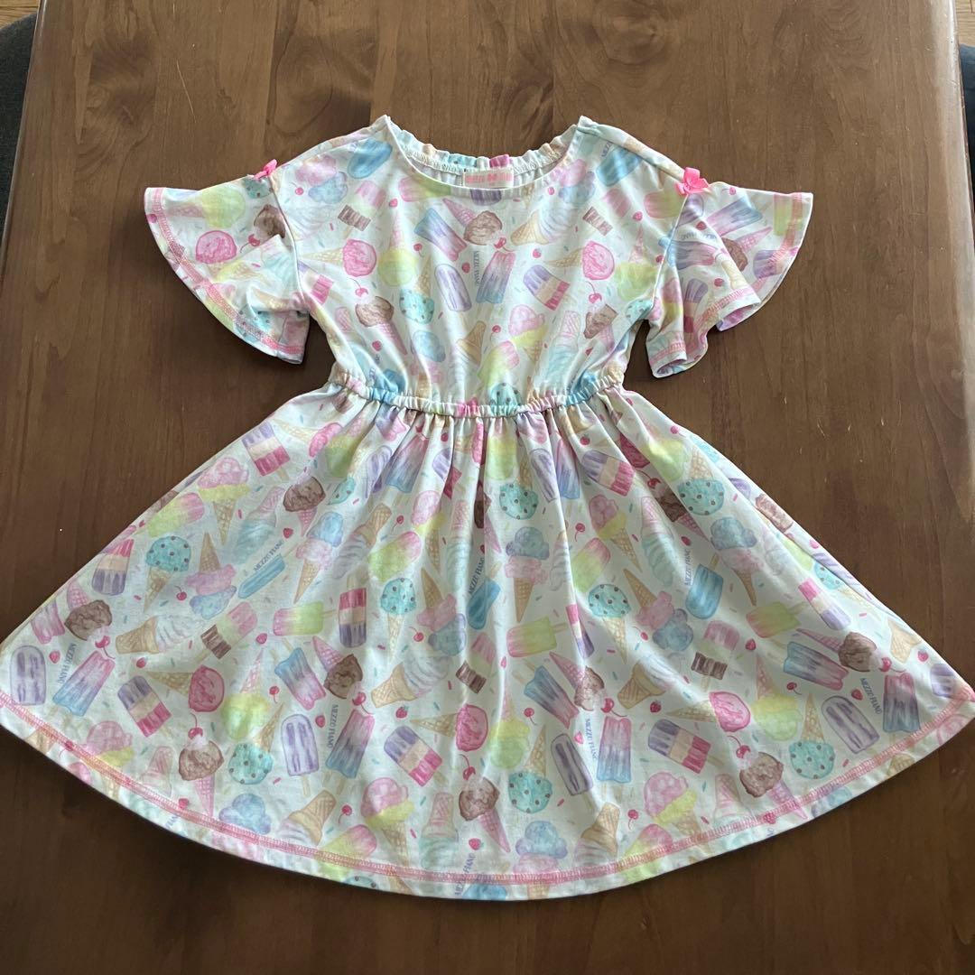 メゾピアノ 春夏 アイスクリーム アイスキャンディ 半袖 ワンピース