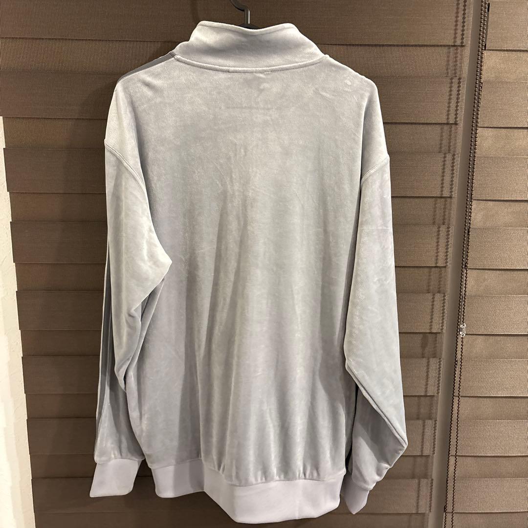 adidas アディダス　トラックジャケット　ベロア　サイズM グレー