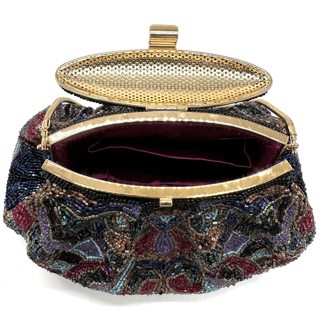 LUMYはしもと パーティバッグ 総ビーズ 皇室御用達 モルティ マルチカラー