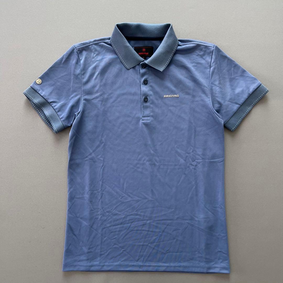 BRIEFING ブリーフィング　ポロシャツ　水色　メンズ　バックロゴ　ゴルフ