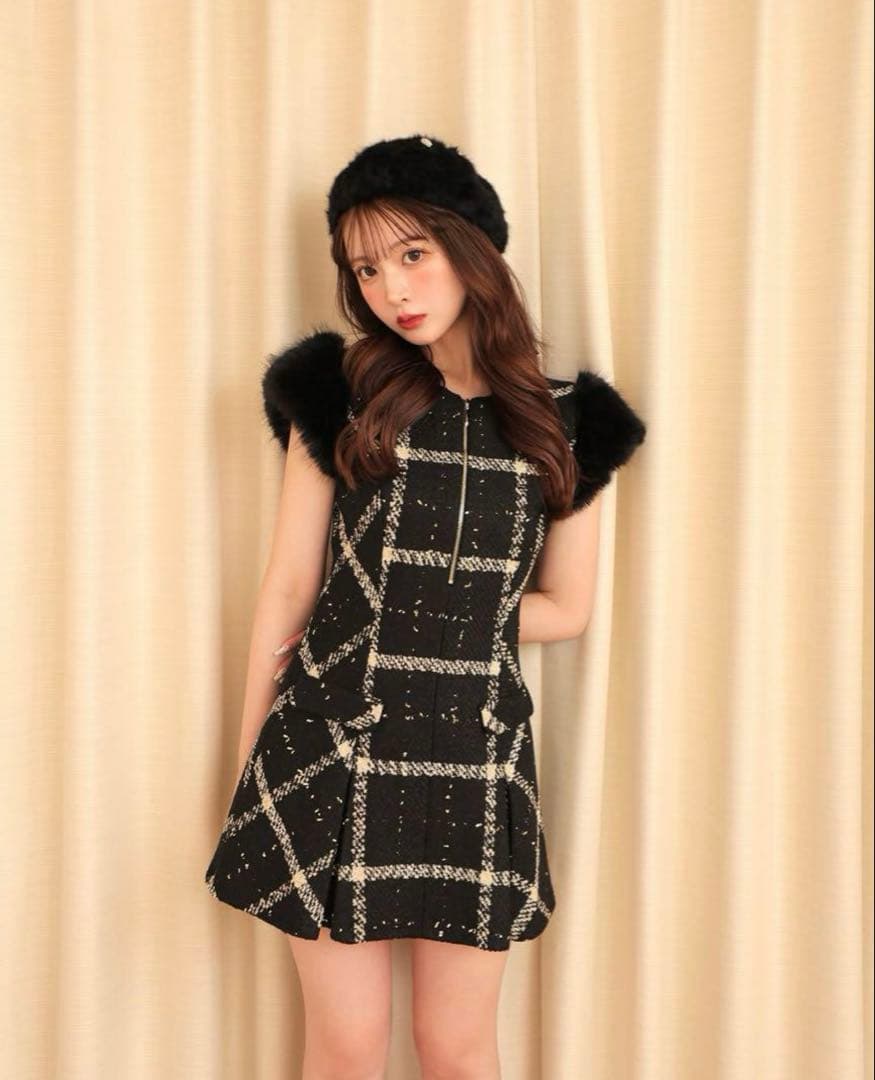 エムミーエメ M me eme メゾンツイードミニワンピース