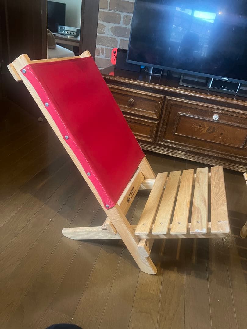 セット販売。ブルーリッジチェアワークスカロリナスナックテーブル&チェア(赤)2脚