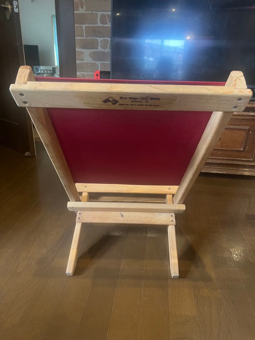 セット販売。ブルーリッジチェアワークスカロリナスナックテーブル&チェア(赤)2脚