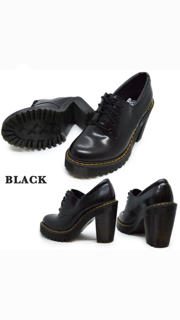 Dr. Martens ブラック ヒール付きローファー