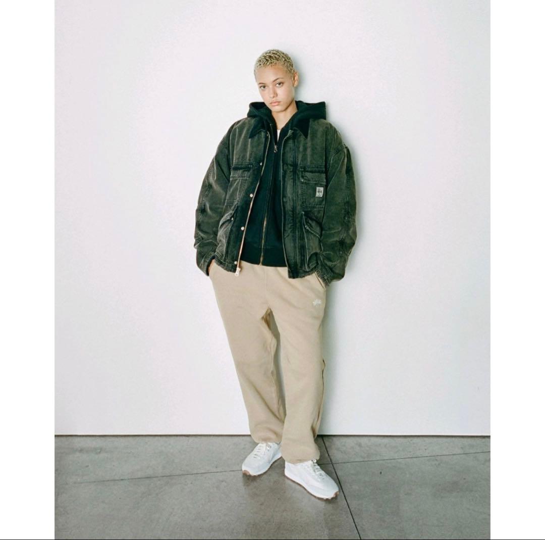 stussy washed canvas shop jacket 黒 ブラック