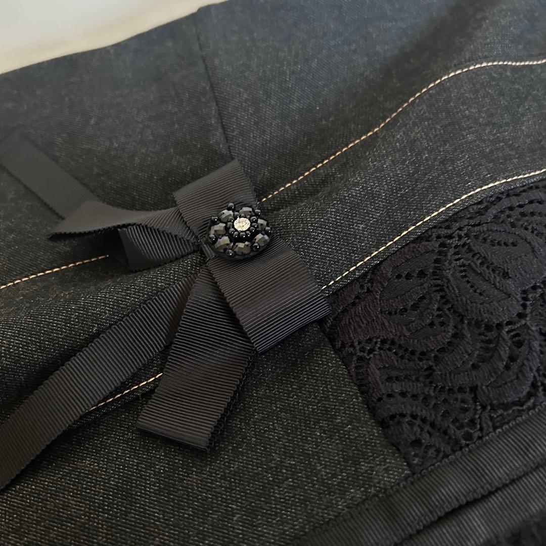 新品　Super Beauty ワンピース　黒　リボン