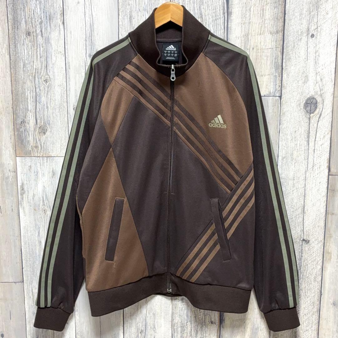 アディダス トラックジャケット ジャージ クレイジーパターン ブラウン